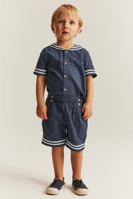 Kids' woven blue shorts
