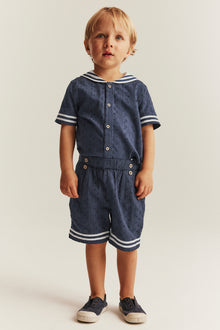 Kids' woven blue shorts