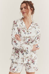 Women's white floral pyjamas