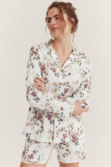 Women's white floral pyjamas