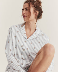 Women's striped teddy bear pyjamas