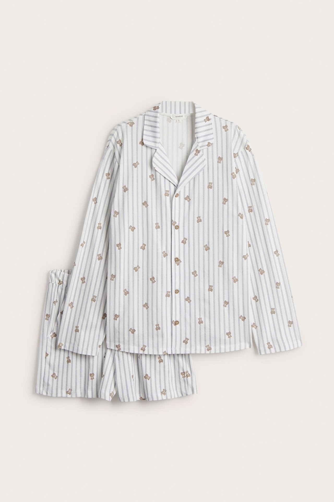 Women's striped teddy bear pyjamas