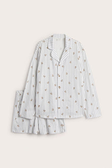 Women's striped teddy bear pyjamas