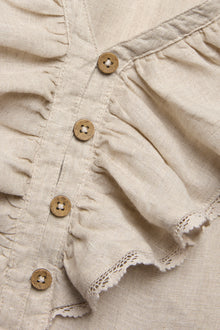 Women's beige linen dress