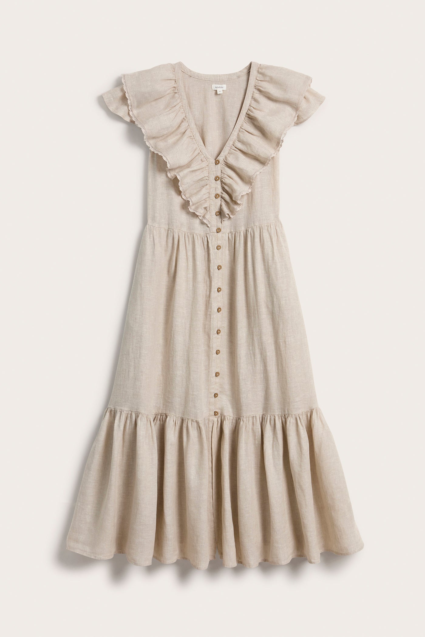 Women's beige linen dress