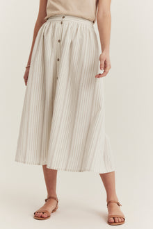 Women's white striped skirt