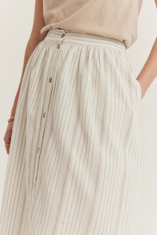 Women's white striped skirt