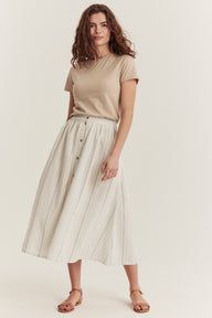 Women's white striped skirt