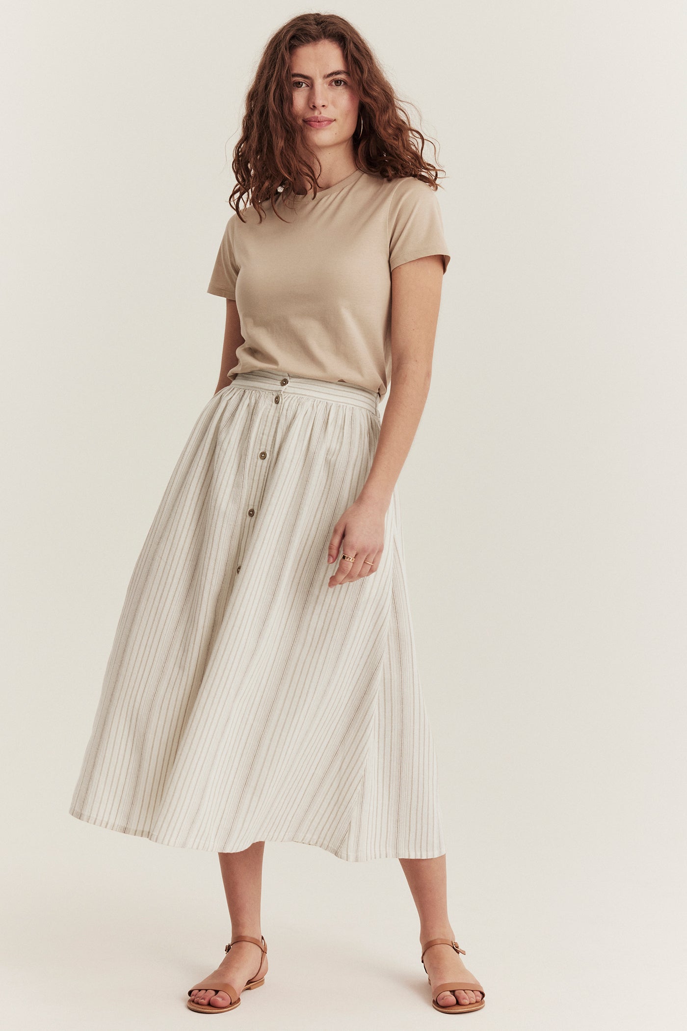 Women's white striped skirt