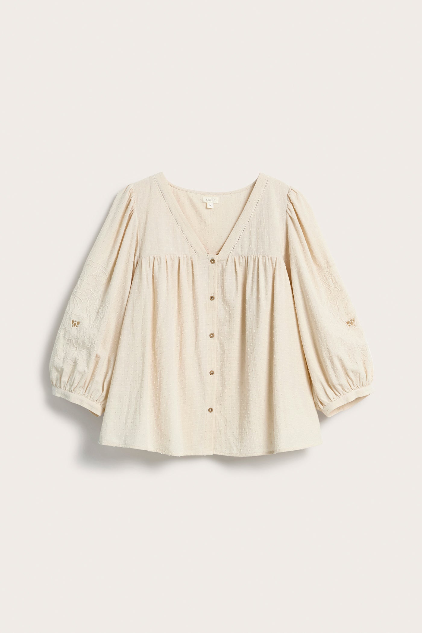 Women's beige embroidered blouse