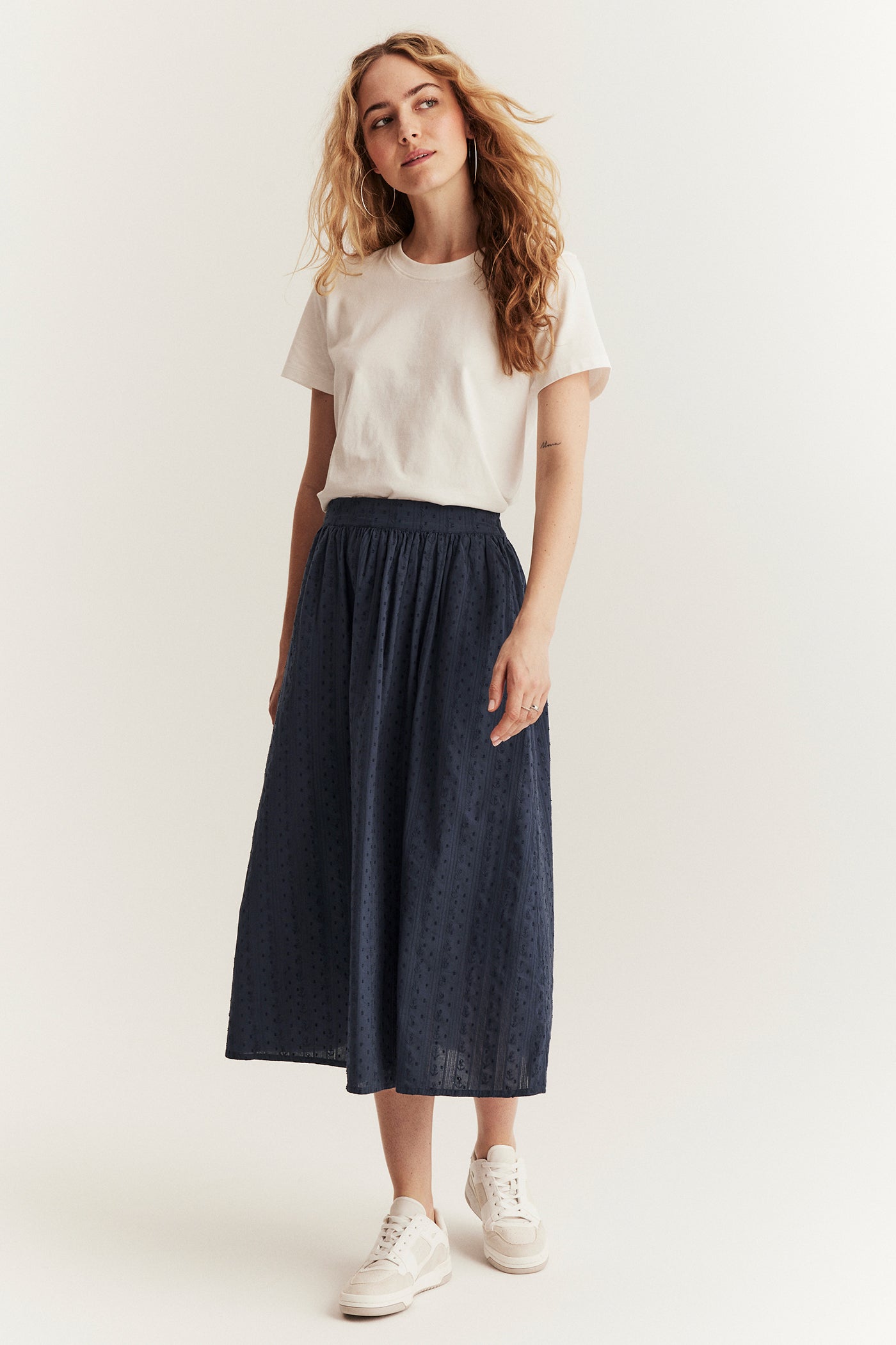 Women's blue woven skirt