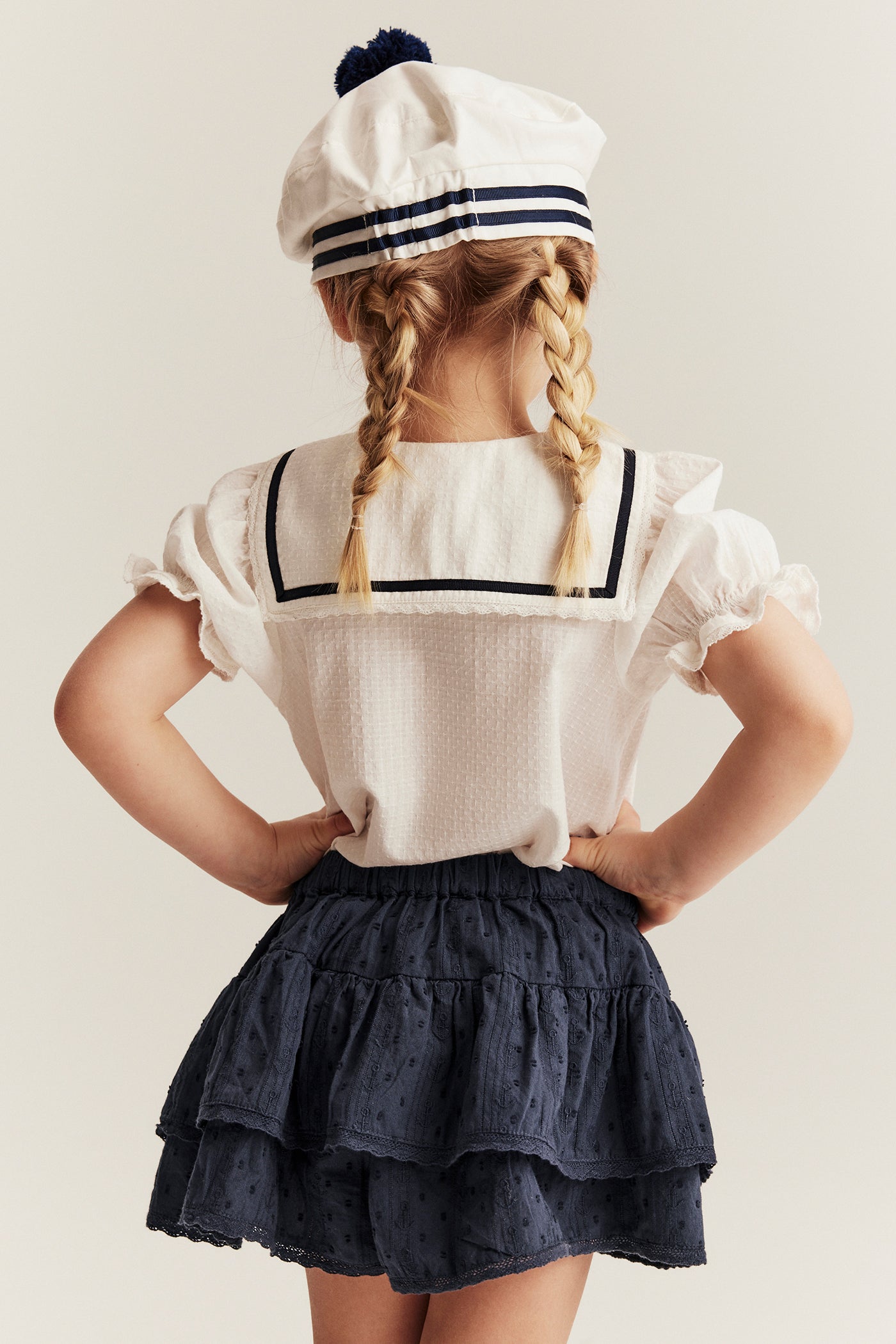Kids' blue ruffle skirt