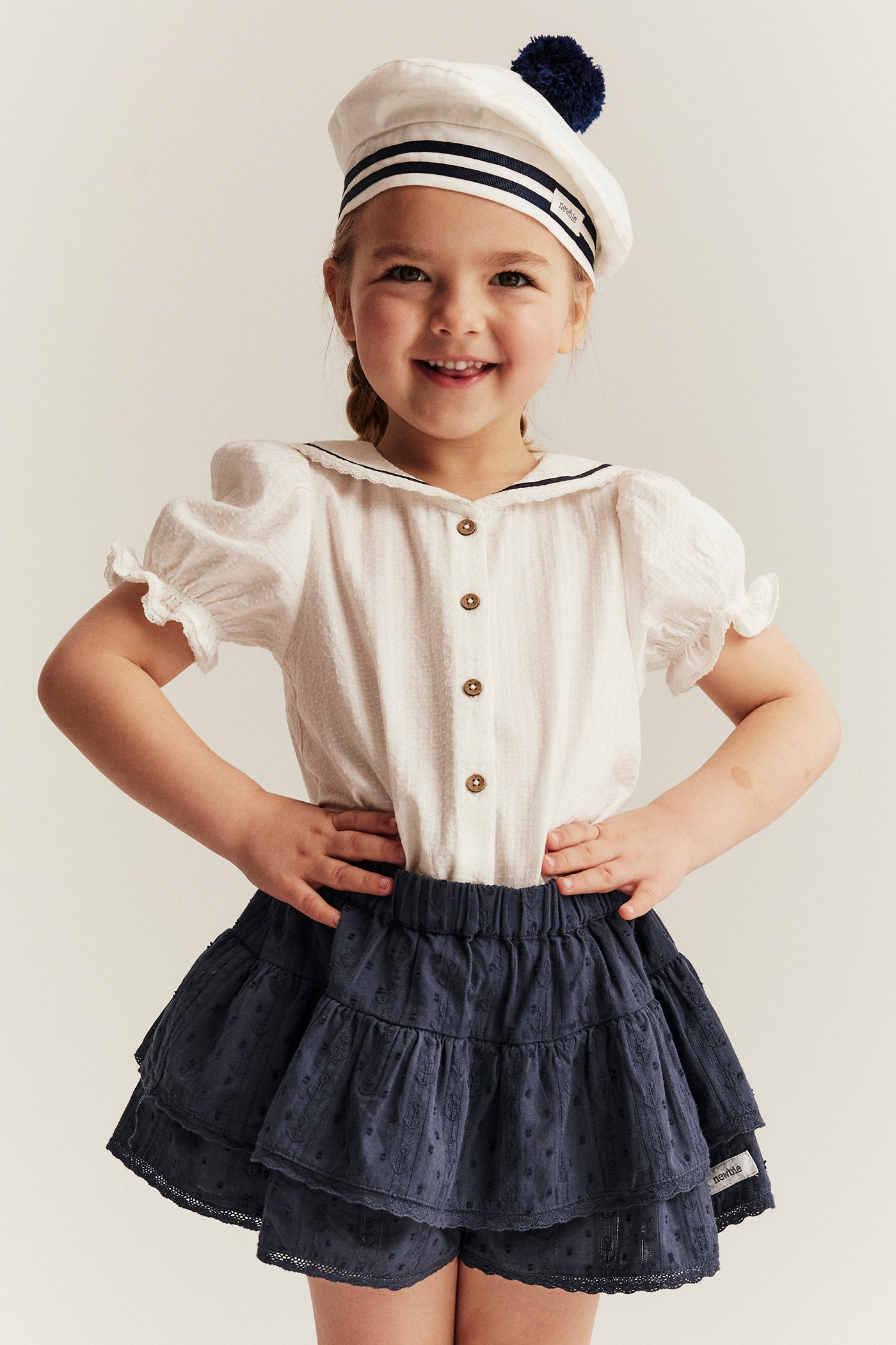 Kids' blue ruffle skirt