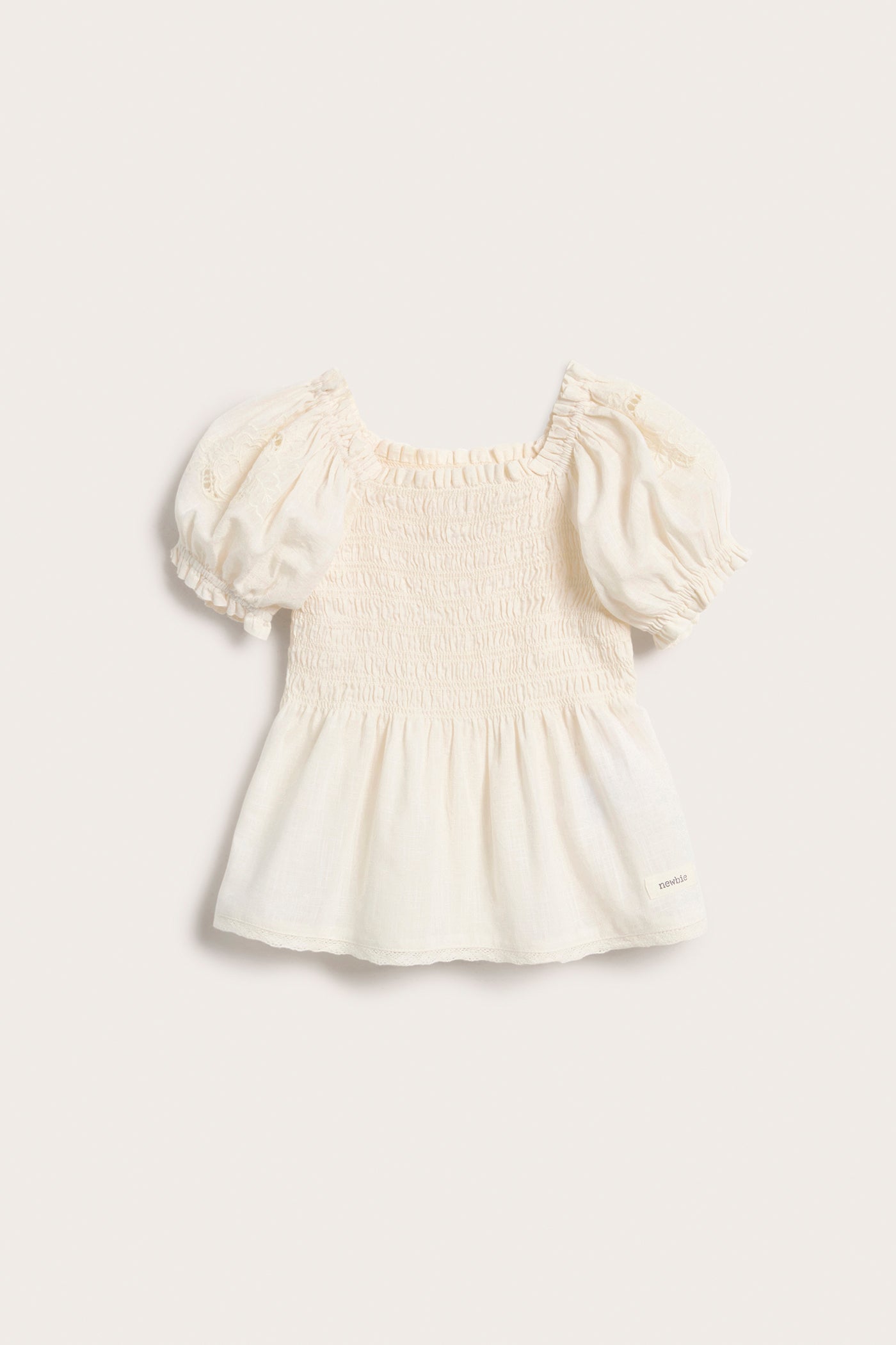 Kids white short-sleeve woven blouse