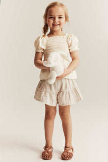 Kids white short-sleeve woven blouse