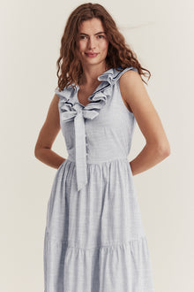Women's blue woven dress