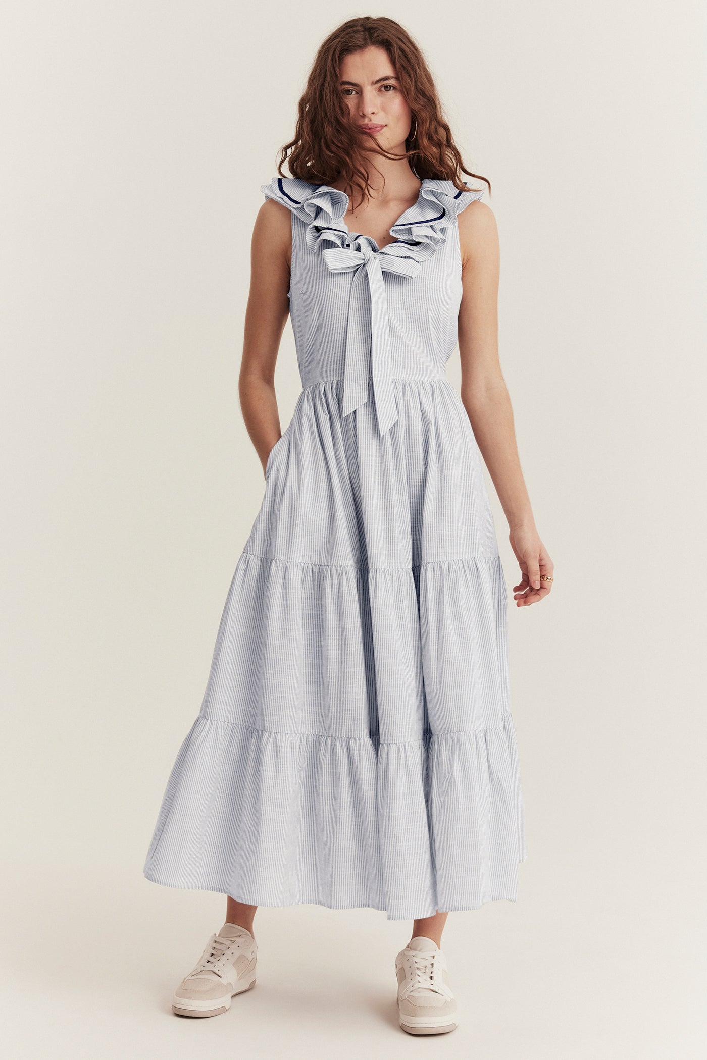 Women's blue woven dress