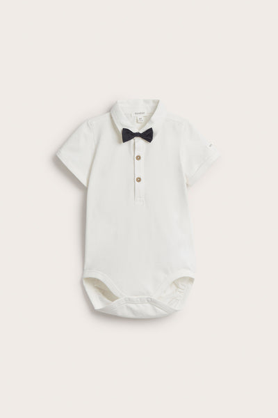 Baby white bow tie bodysuit – Newbie