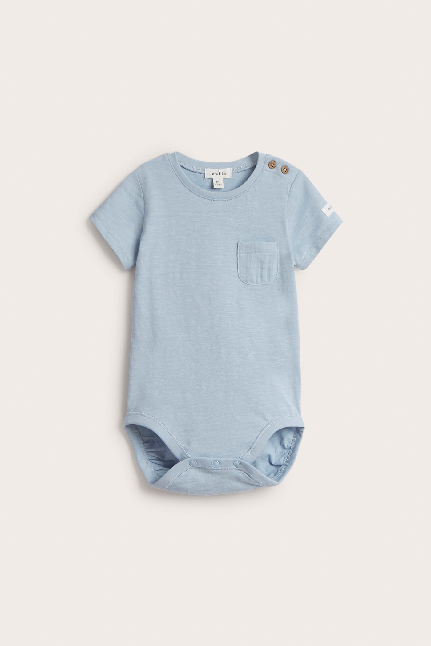 Baby blue bodysuit with chest pocket