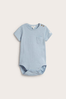 Baby blue bodysuit with chest pocket