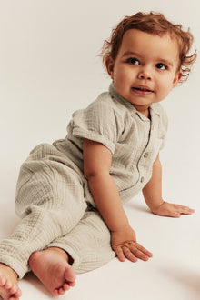 Baby beige muslin shirtbody