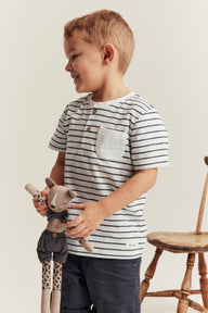 Kids blue striped jersey t-shirt
