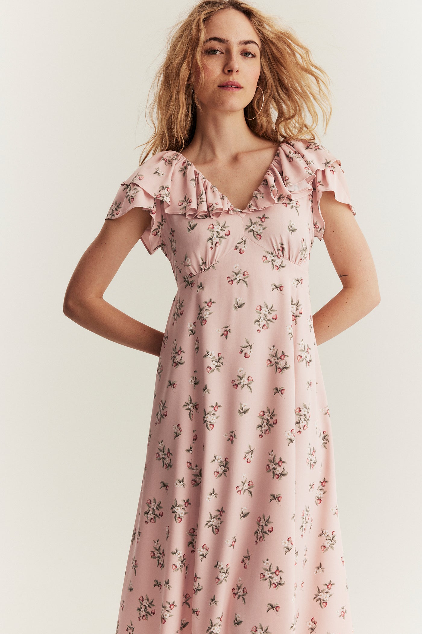 Women's pink strawberry dress