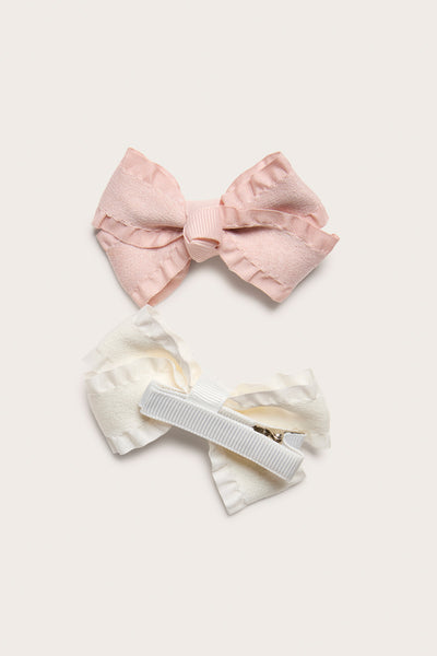 Kids'  pink clip bows 2pk