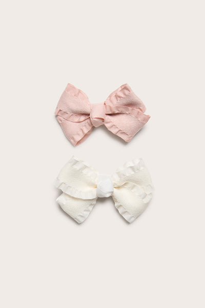 Kids'  pink clip bows 2pk