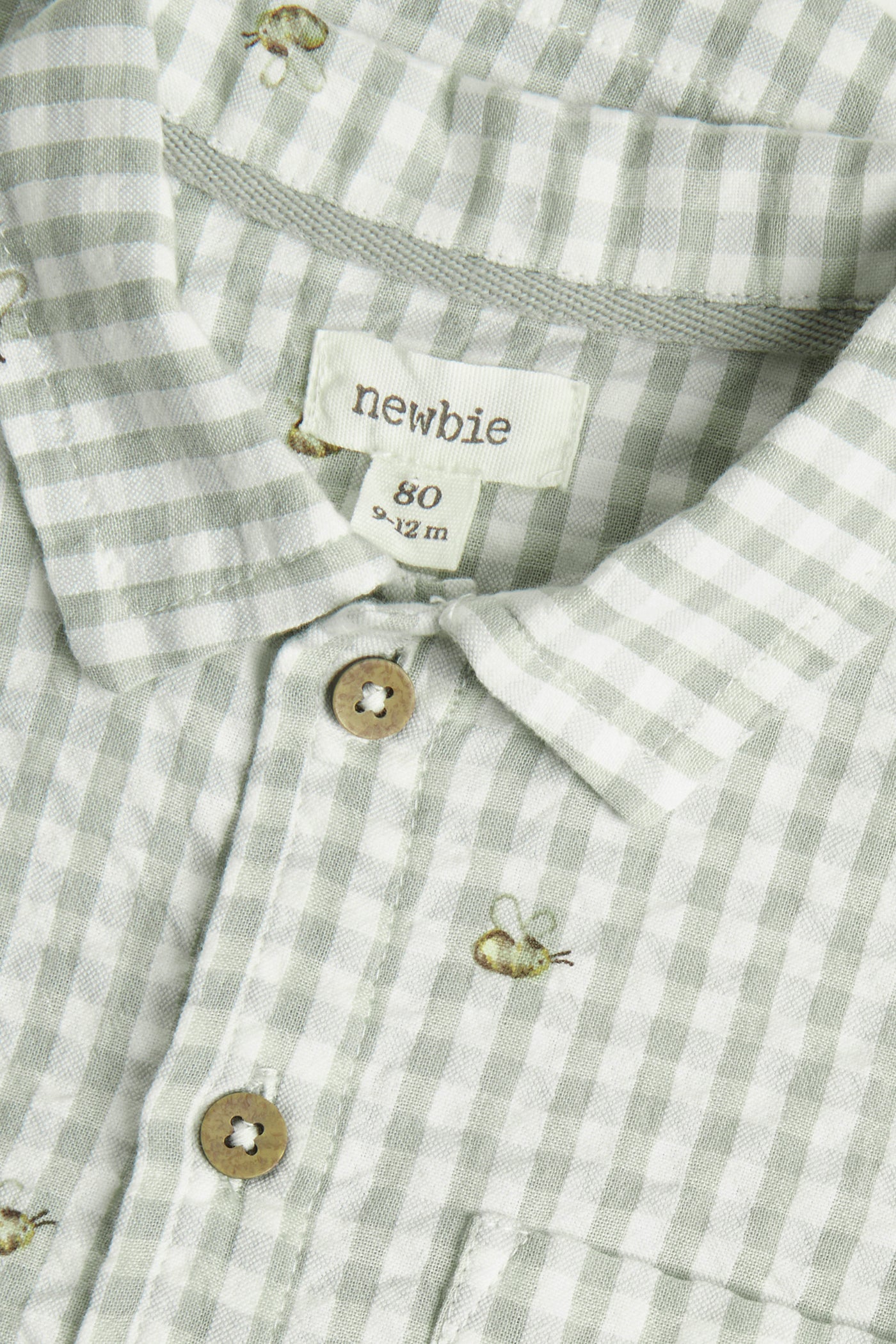 Baby green checked bumblebee shirt