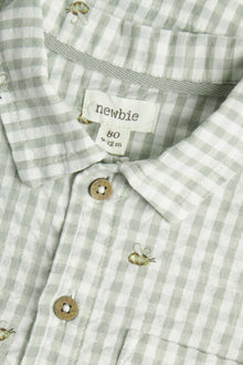 Baby green checked bumblebee shirt