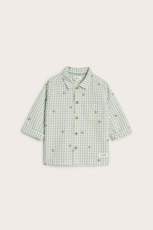 Baby green checked bumblebee shirt