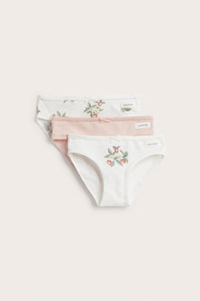 Kids' white strawberry briefs 3-pack