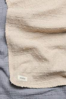 Blue and beige muslin blankets (2-pack)