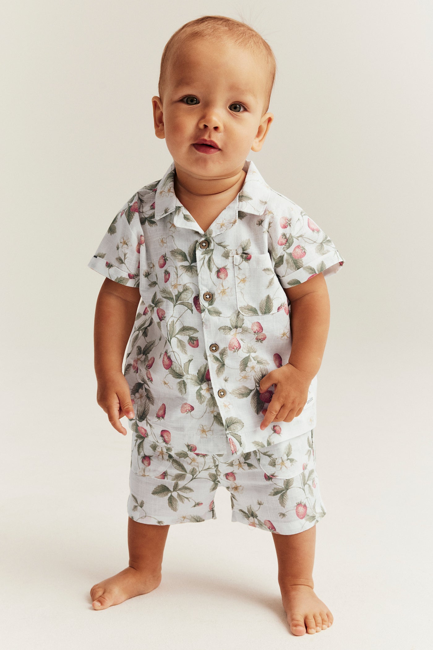 Baby white strawberry shorts