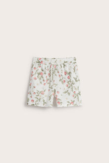 Kids' white shorts with strawberries