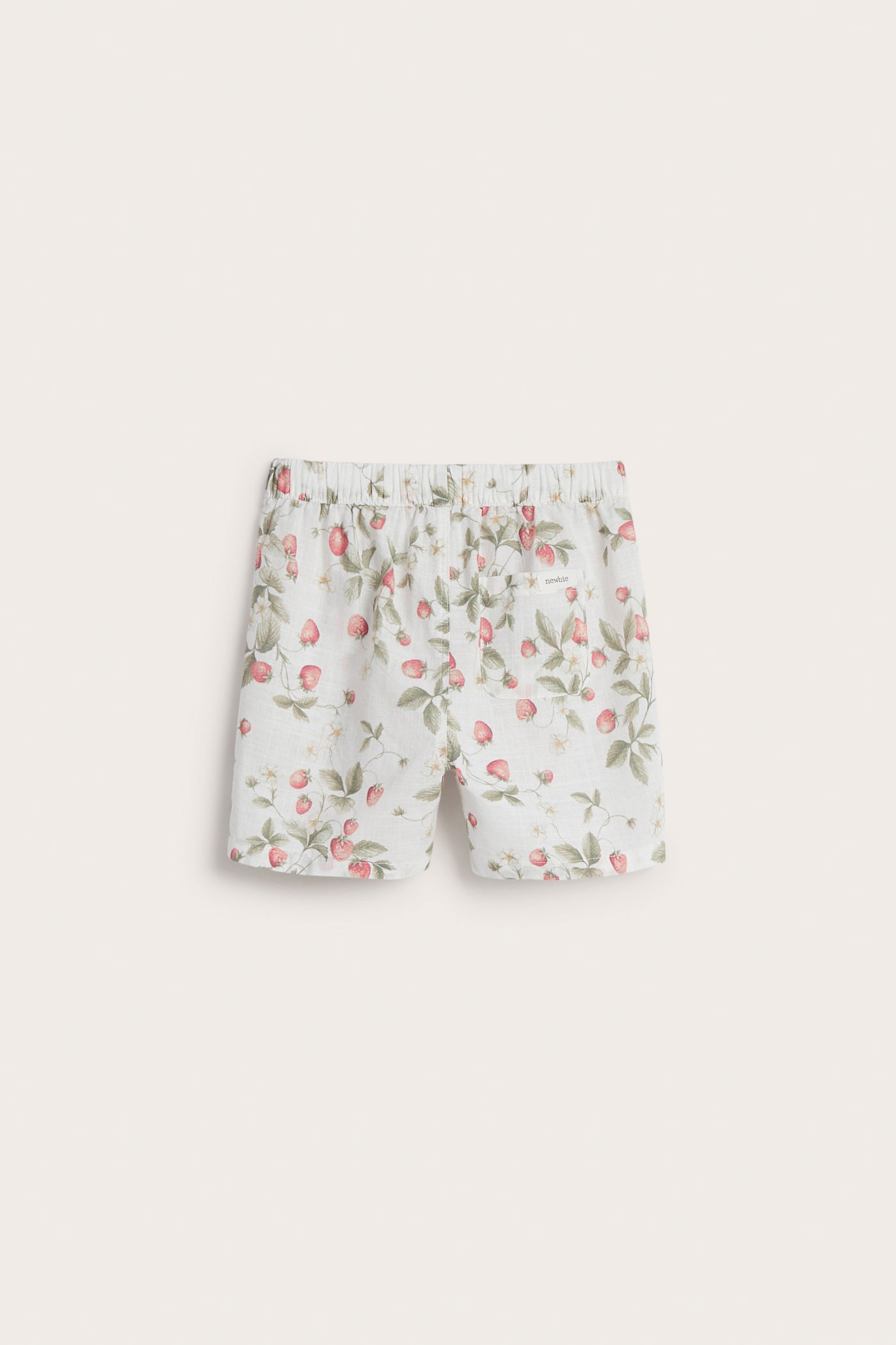 Kids' white shorts with strawberries