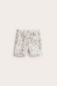 Kids' white shorts with strawberries