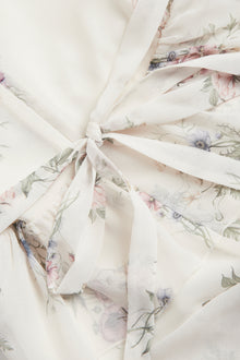 Women's white floral chiffon dress