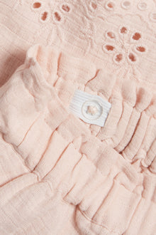Kids' pink embroidered shorts