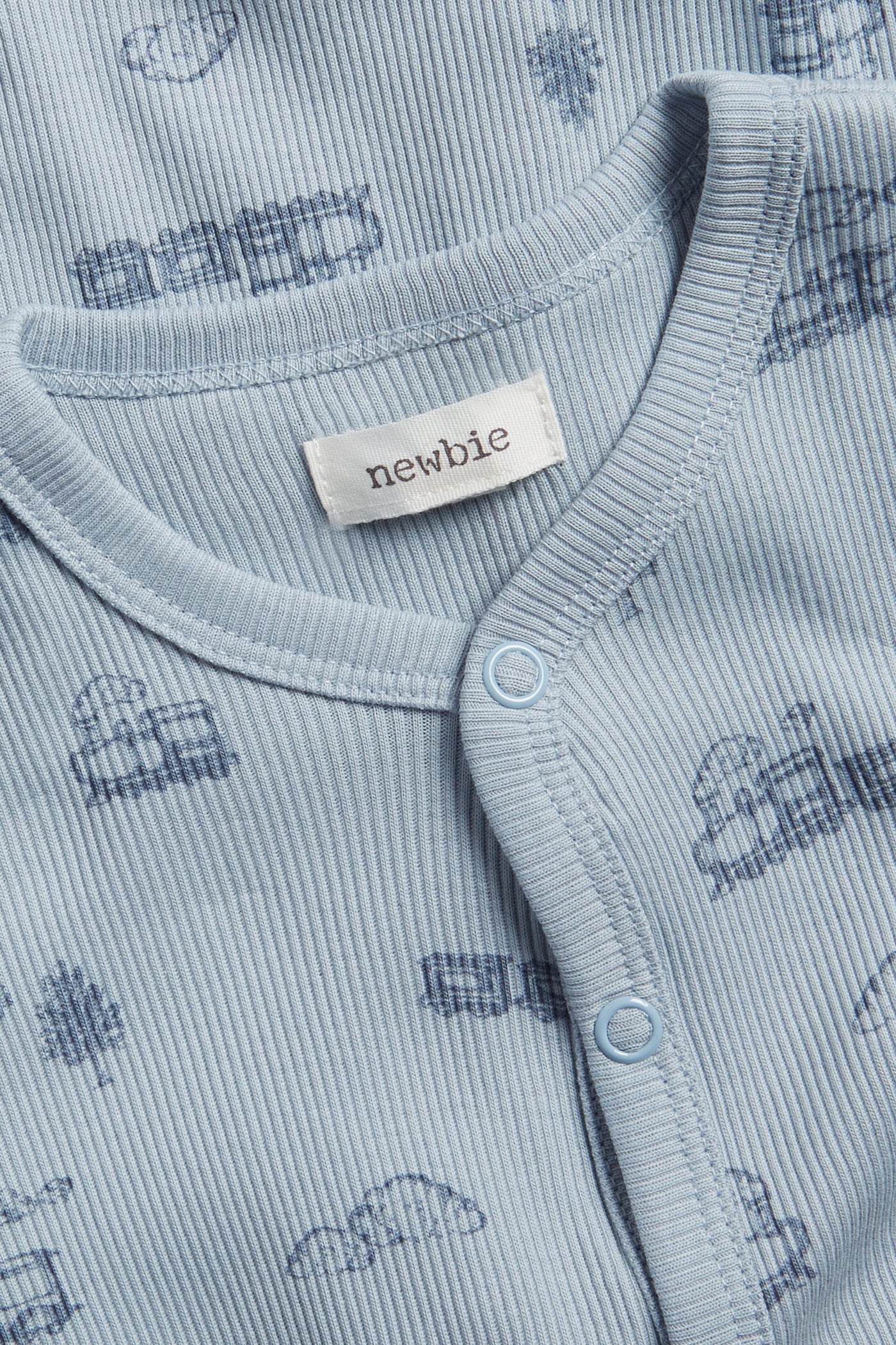 Baby blue train sleepsuit