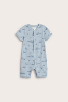 Baby blue train sleepsuit