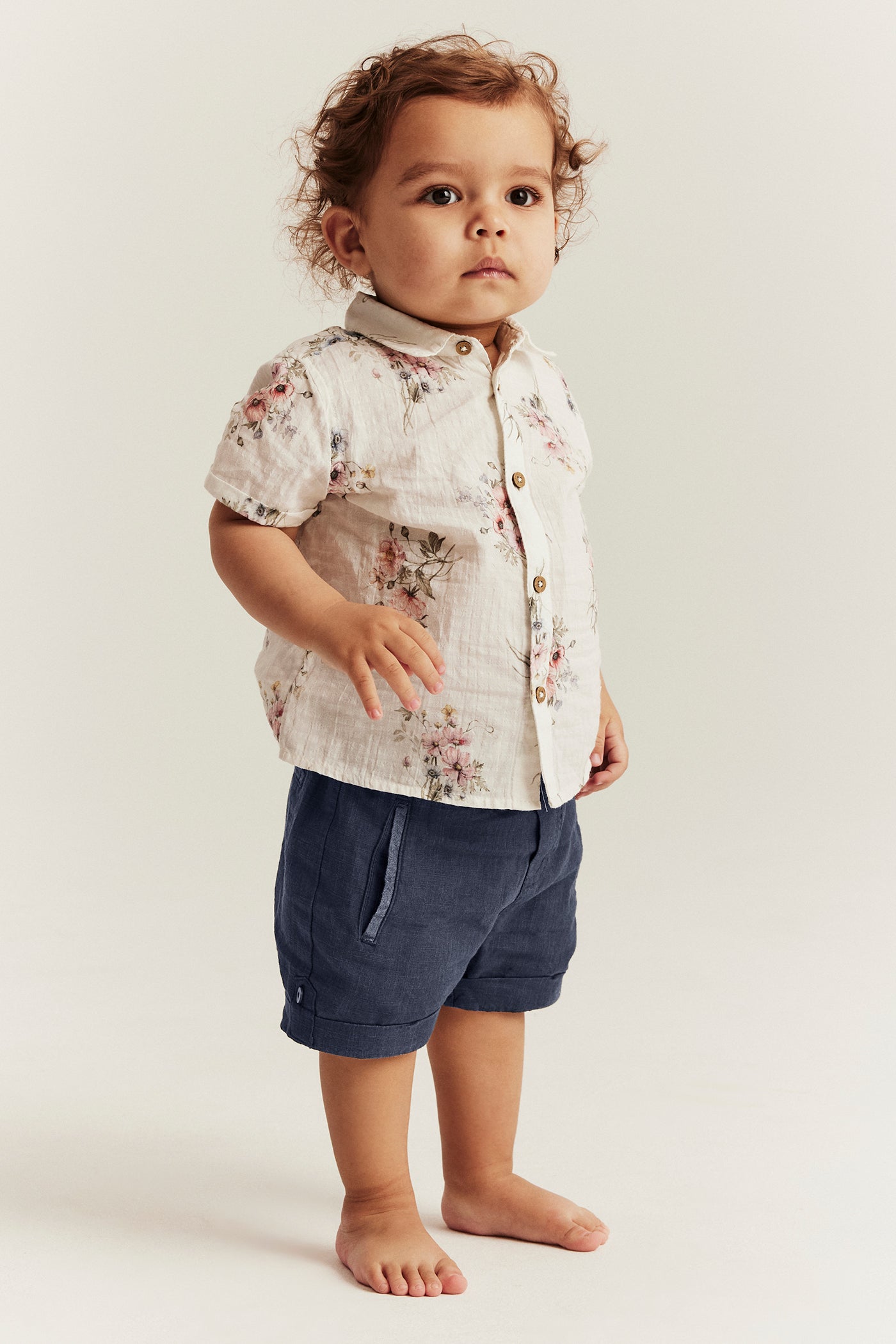 Baby blue woven shorts