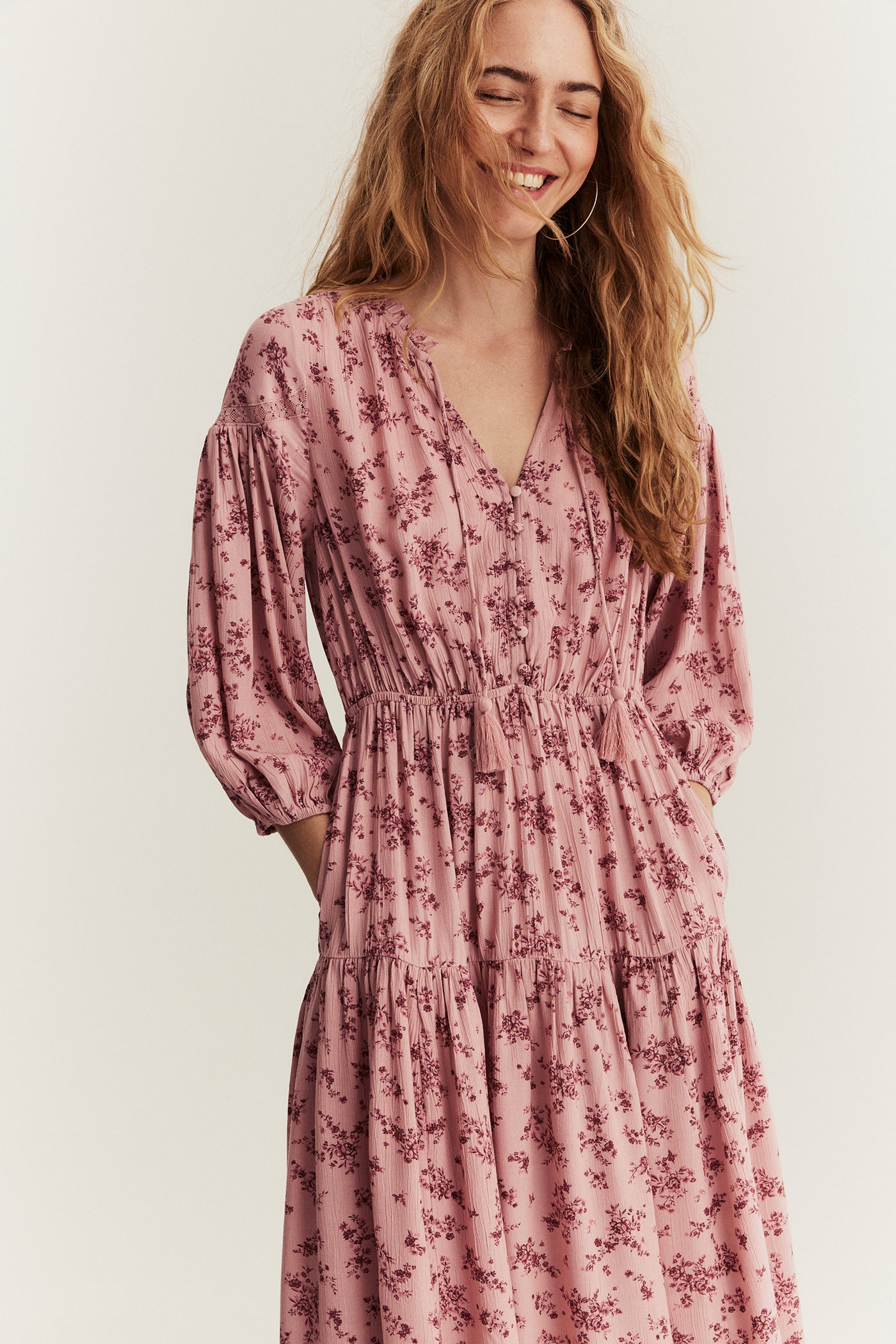 Women's pink floral dress