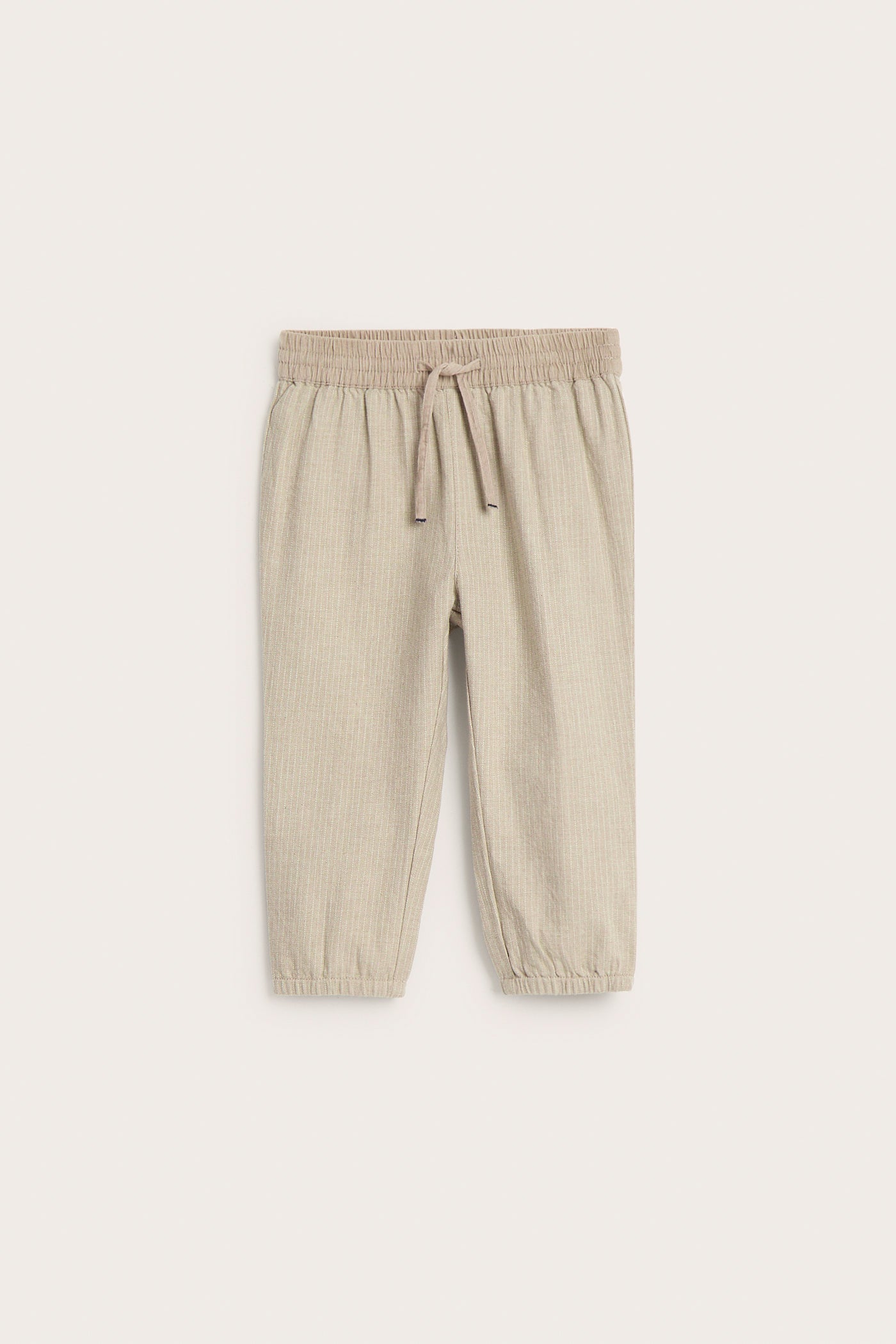 Baby beige striped woven trousers