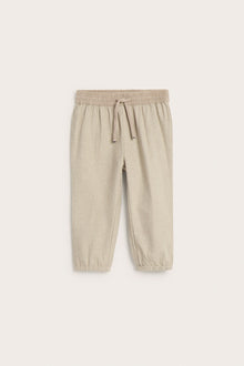 Baby beige striped woven trousers