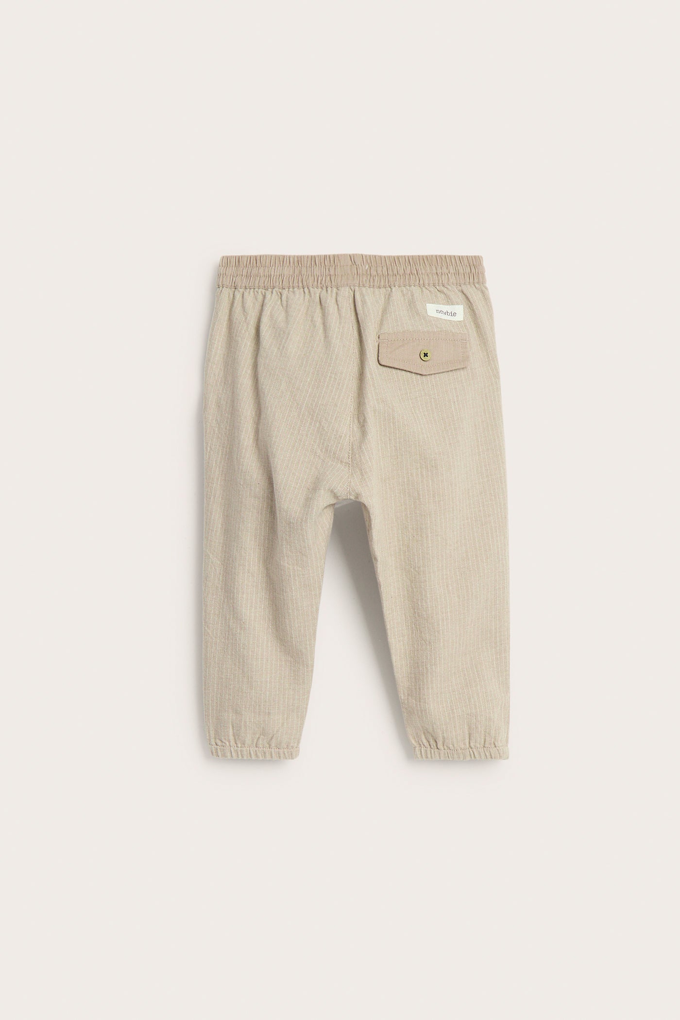 Baby beige striped woven trousers