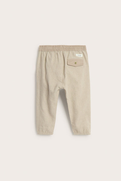 Baby beige striped woven trousers
