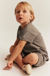 Kids' brown slub jersey t-shirt