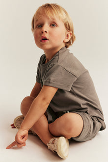 Kids' brown slub jersey t-shirt